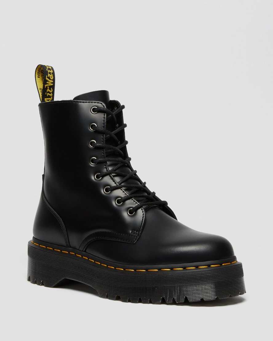 Dr. Martens Jadon Smooth Nahka Miesten Platform Nilkkurit - Mustat Nilkkurit [921-NZIVXF]